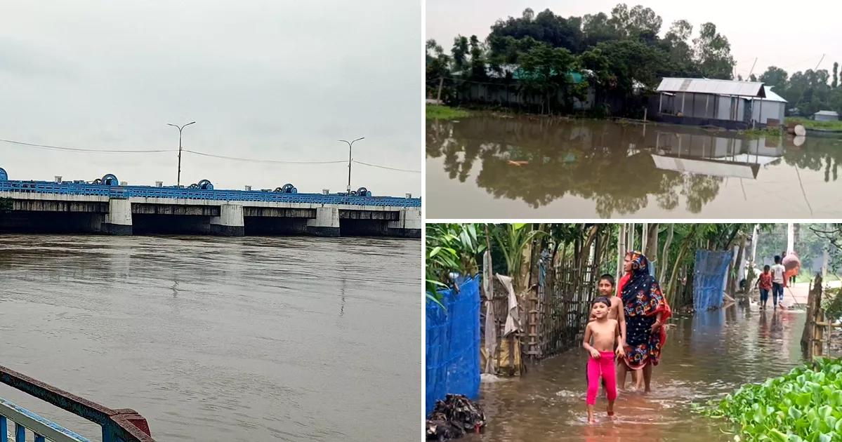 তিস্তার পানি বিপৎসীমা ছুঁই ছুঁই, নিম্নাঞ্চল প্লাবিত হয়ে ৬ সহস্রাধিক পরিবার পানিবন্দি
