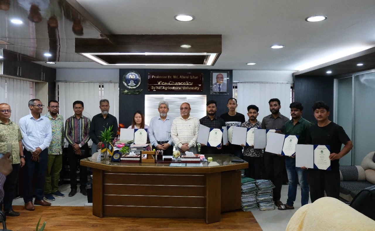 সনদ পেলেন সিলেট কৃষি বিশ্ববিদ্যালয়ের ১২ নেপালি শিক্ষার্থী