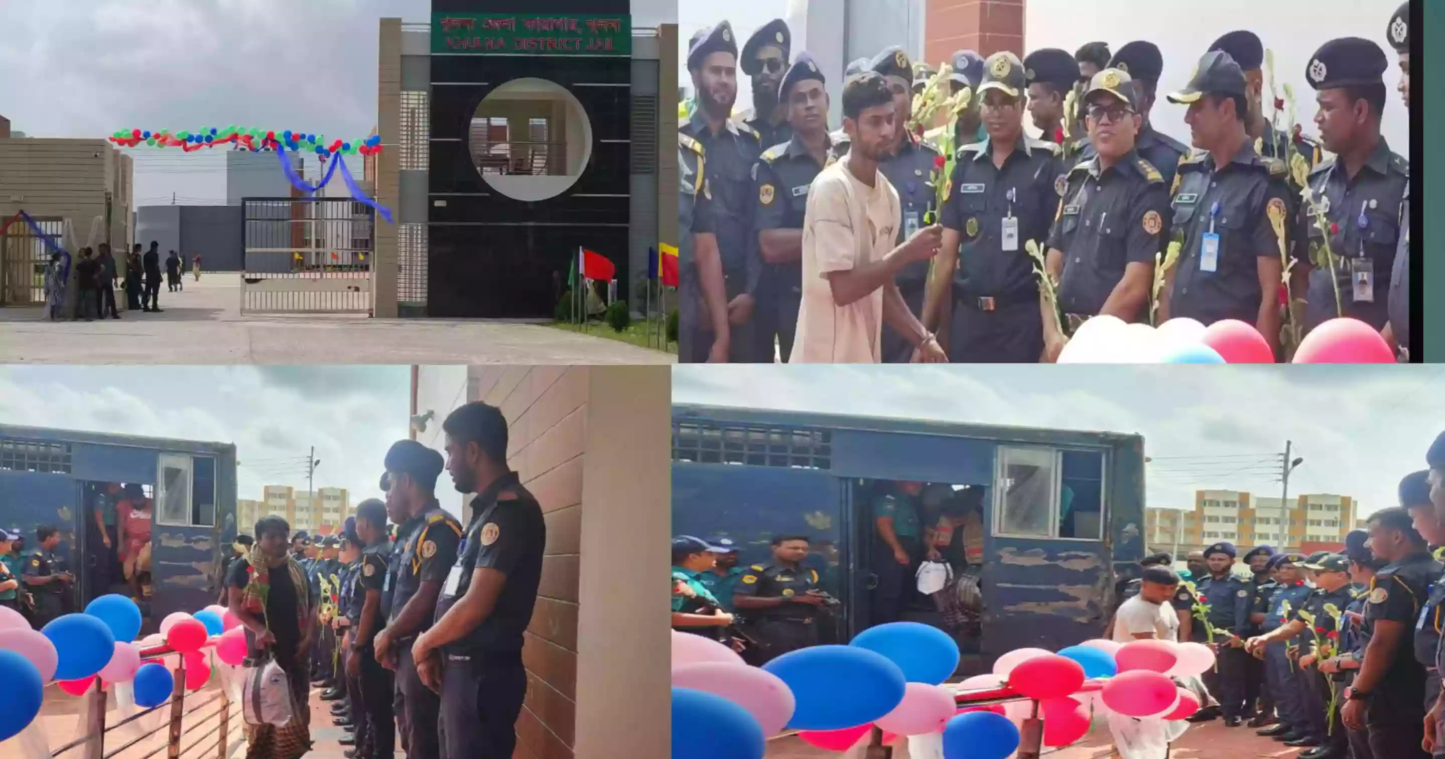 কয়েদিদের ফুল দিয়ে বরণ করে খুলনায় নতুন কারাগার চালু