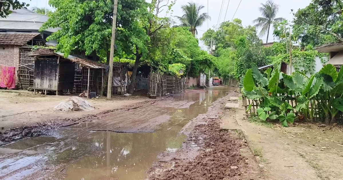 চাঁপাইনবাবগঞ্জে গ্রামীণ সড়ক বেহাল, দুর্ভোগে কয়েক গ্রামের মানুষ