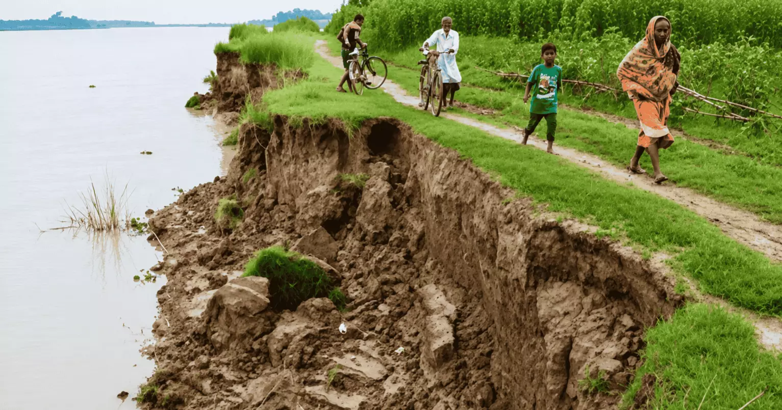 সুরমার ভাঙনে বিলীন ছাতকের স্কুল-মসজিদ, আতঙ্কে বাউসা-কেশবপুরের হাজারো মানুষ