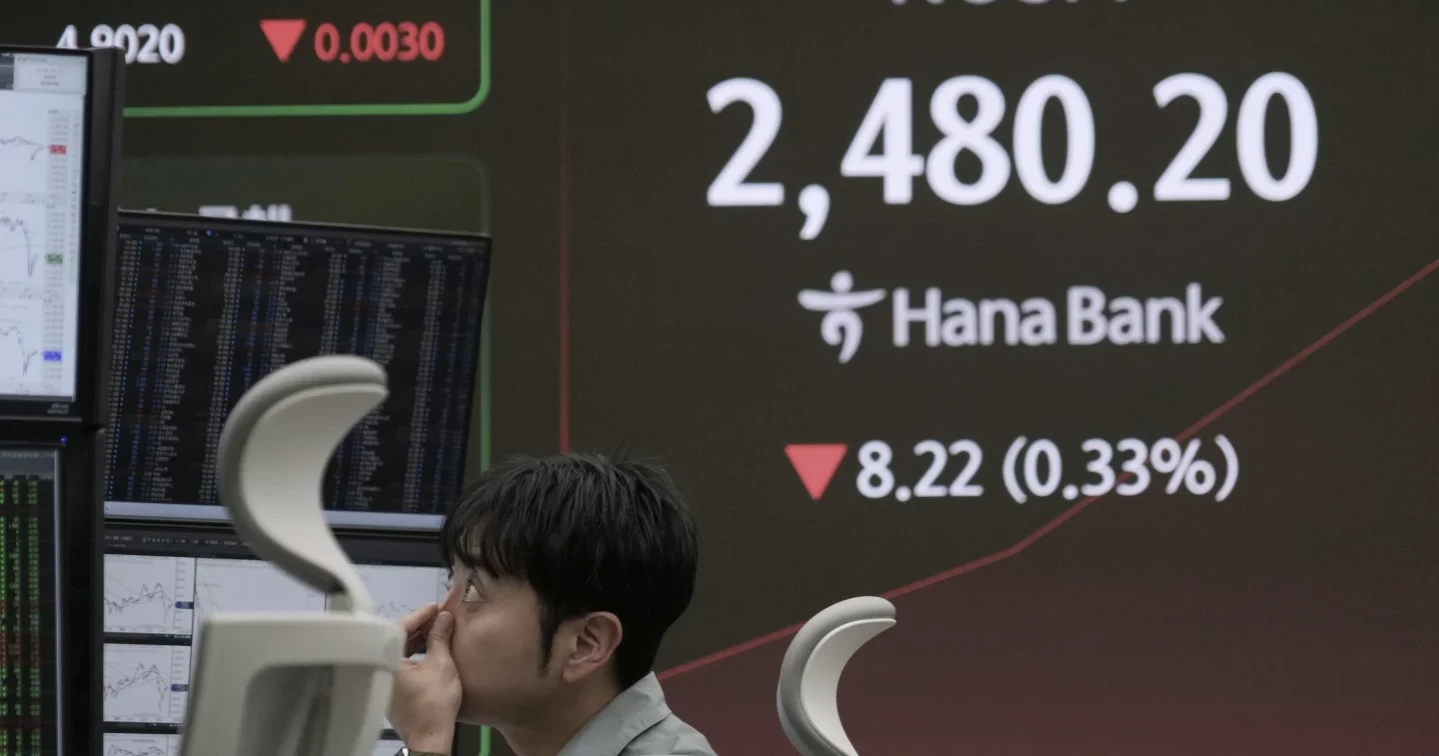 Asian shares trade mixed amid investor worries after Wall Street tumble