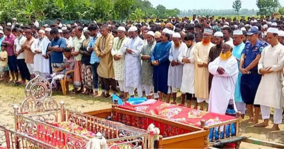 Village in mourning: Six Eid travellers buried side by side in Naogaon