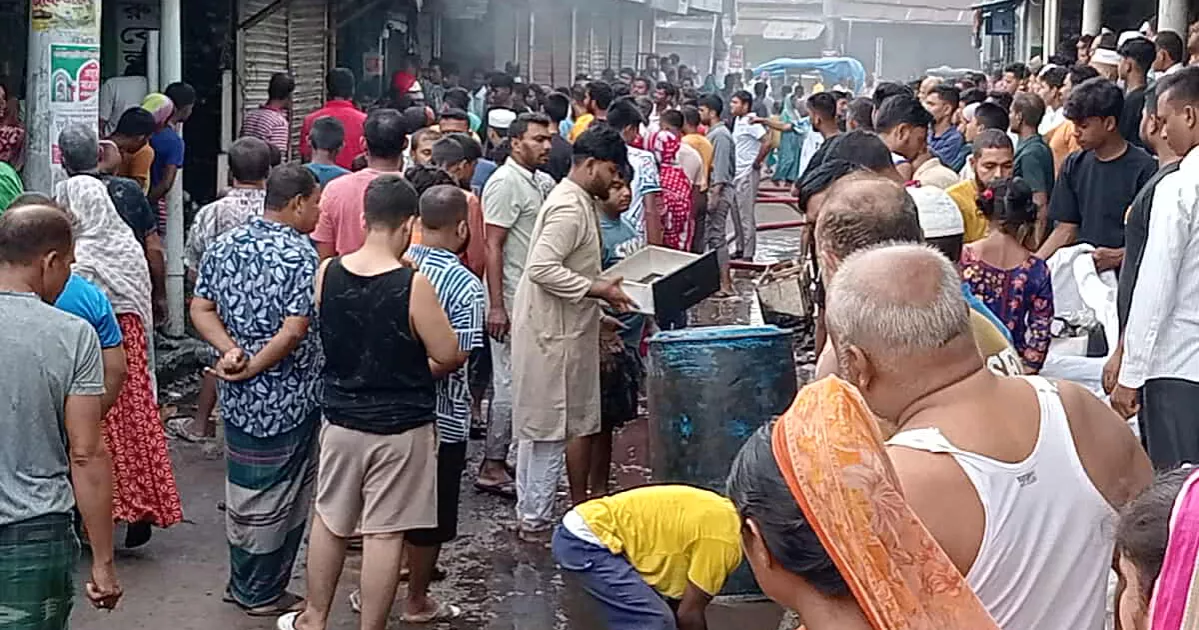 Fire razes eight shops in Thakurgaon