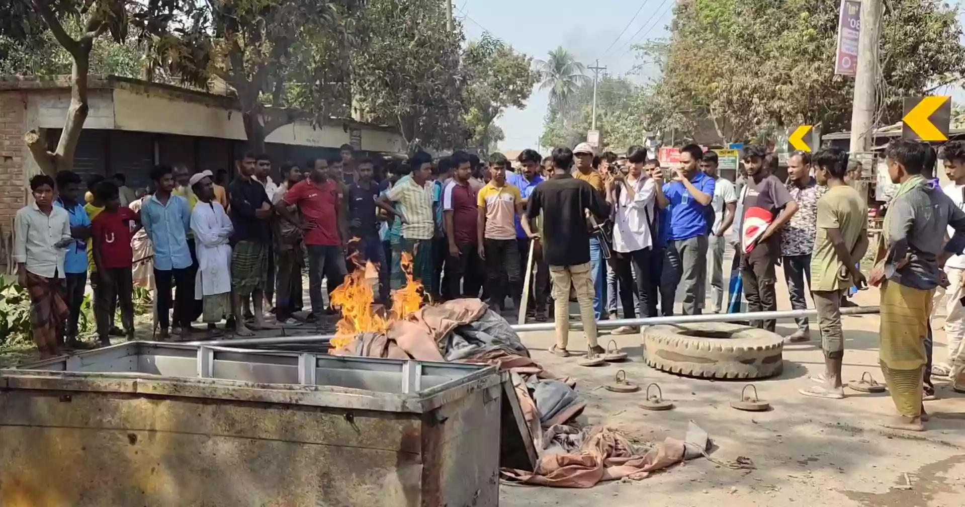 Teacher’s death in Naogaon road crash sparks protest