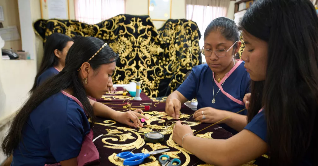 Guatemalan artisans handcraft velvet robes for Holy Week Celebrations