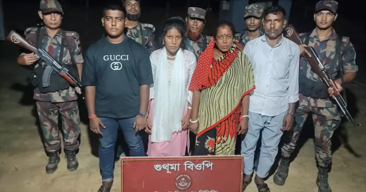 4 of a family held in Feni while attempting illegal entry into India