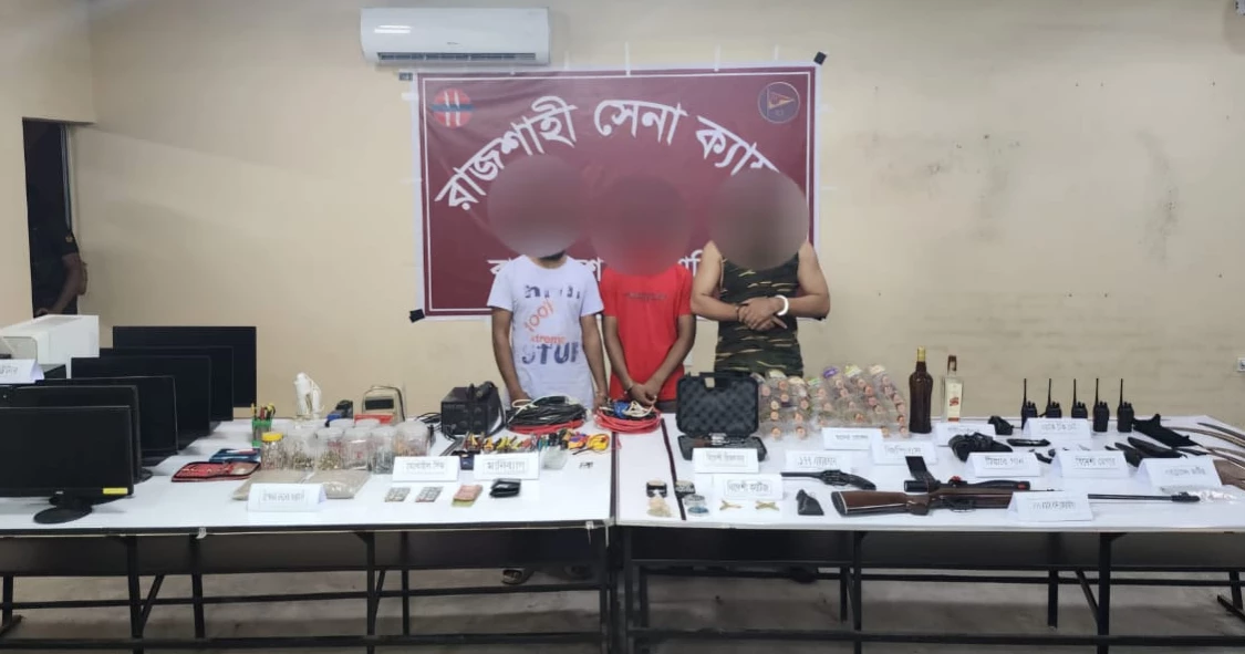 Weapons, ammunition recovered in Rajshahi; 3 detained