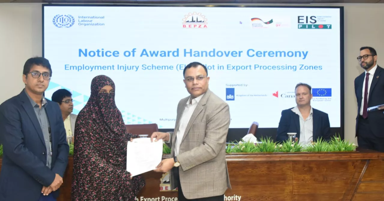 Compensation handed over to workers under the new ‘Employment Injury Scheme’