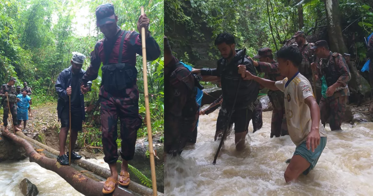 BGB evacuates four stranded tourists in Bandarban