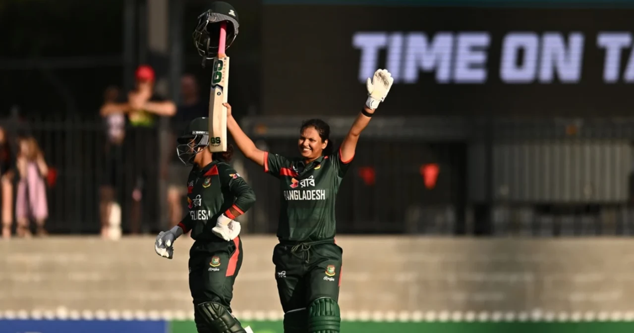 Bangladeshi batter Sobhana Mostary hits century against Australia