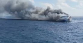 Five dead, 41 missing after ferry catches fire off Indonesia