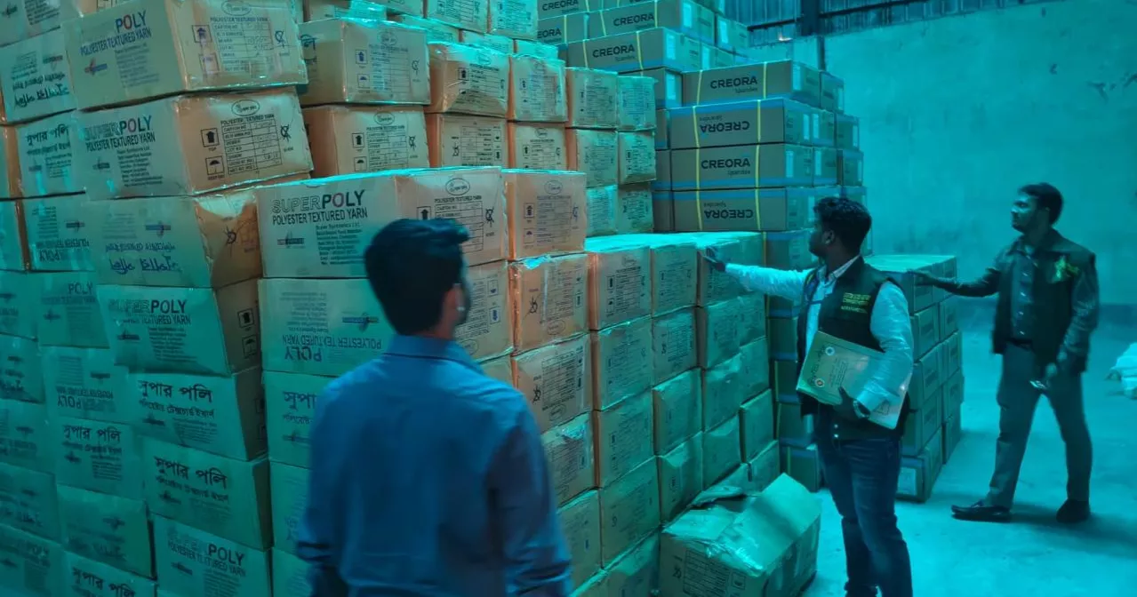 Customs seizes yarn, nylon, polyester worth Tk 3.2cr from unregistered warehouse in Narayanganj