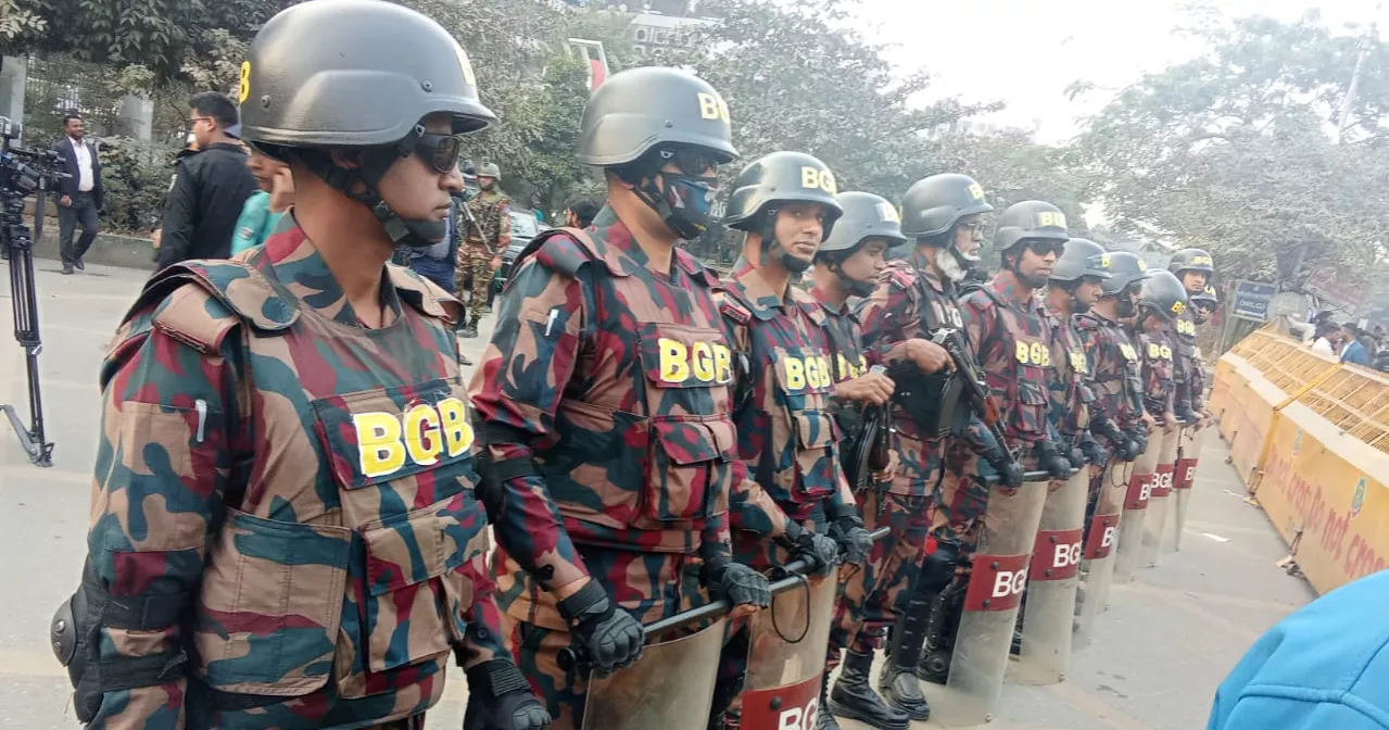 BGB deployed in front of EC building