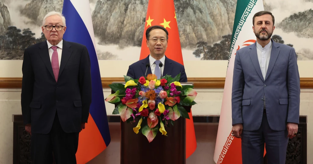 China, Russia and Iran call for end to US sanctions on Iran and the restart of nuclear talks