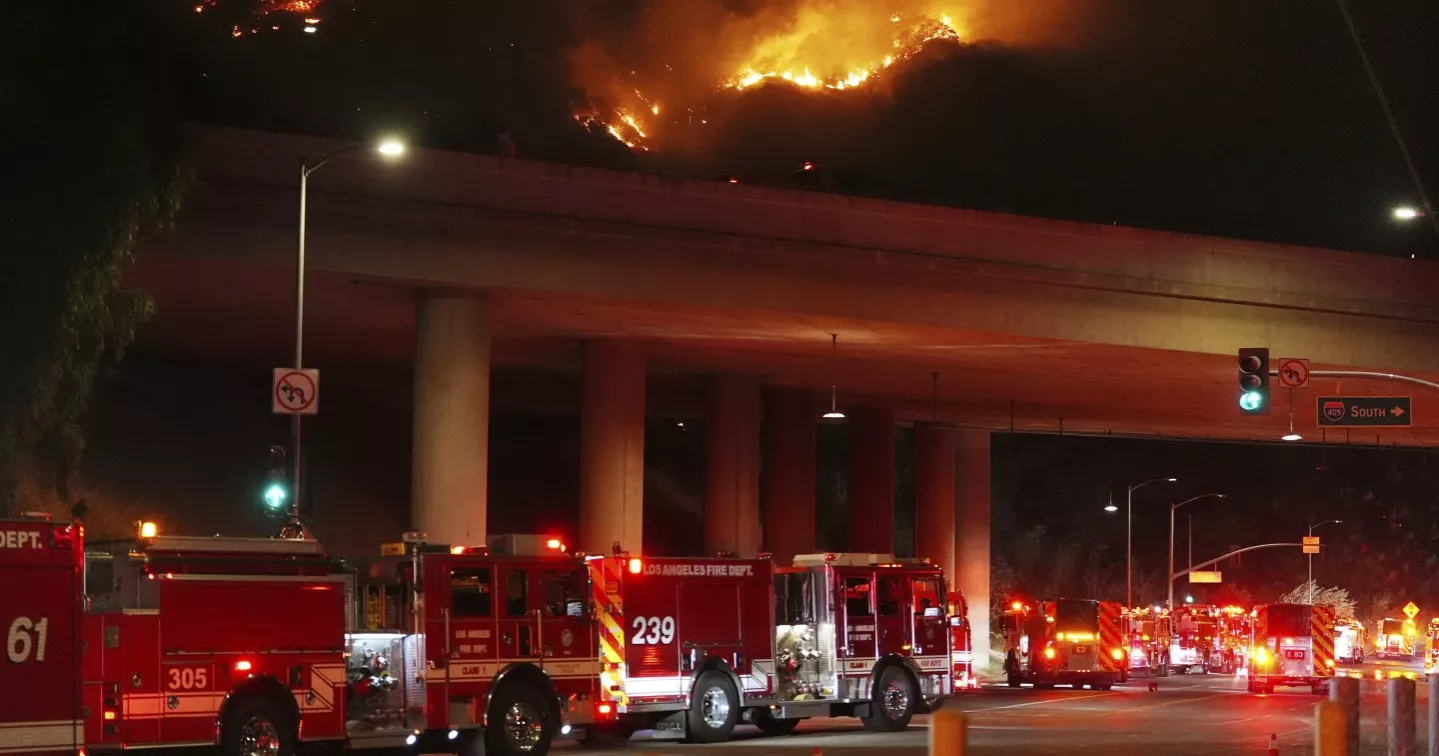 Progress made on huge fire north of Los Angeles while new fires erupt in Southern California