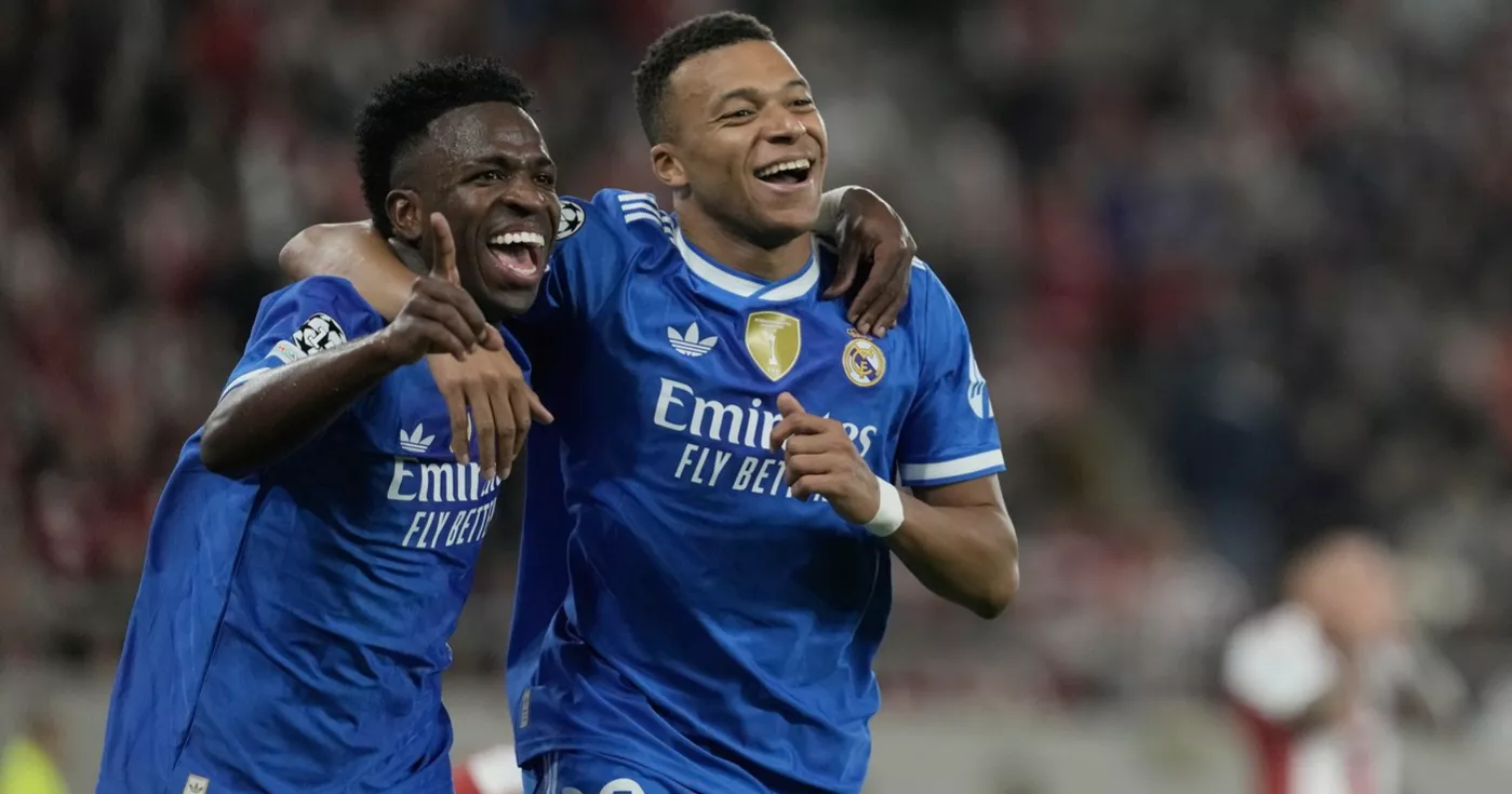 Mbappé fires four as Real Madrid edges Olympiakos in Champions League thriller