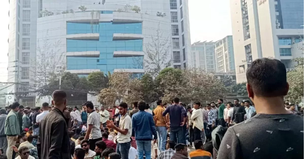 JCD continues sit-in outside Nirbachan Bhaban for second day