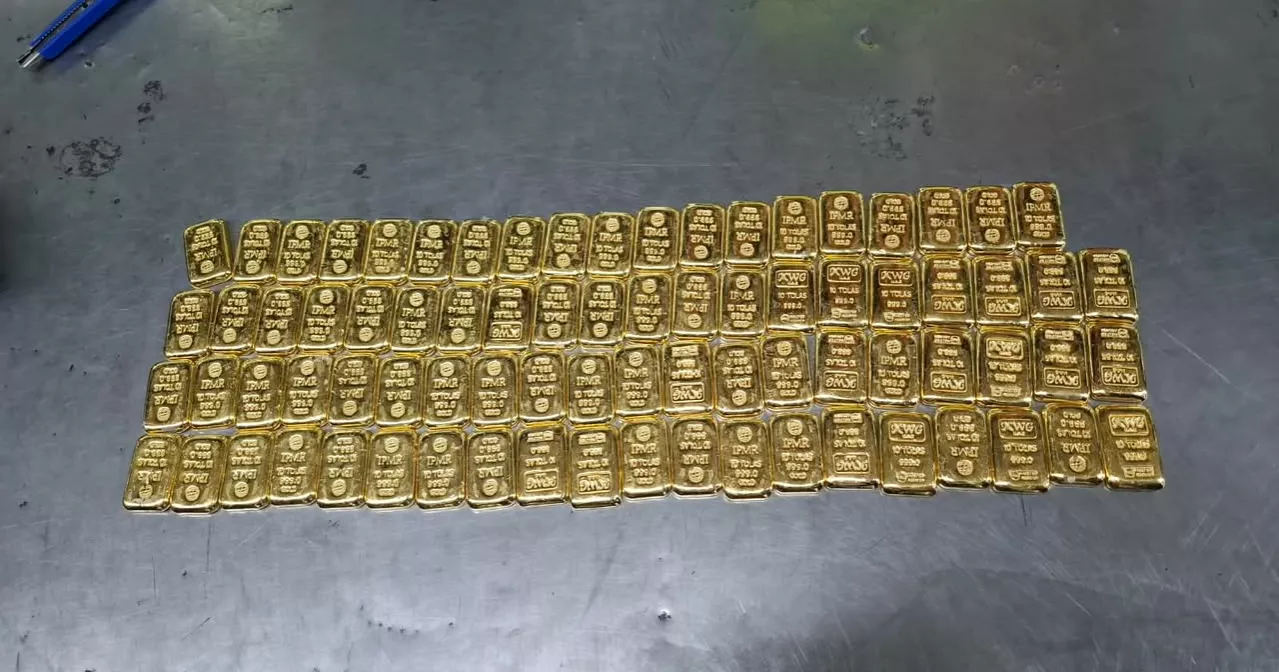 9.34kg gold seized from shoes of two airline employees at Dhaka airport