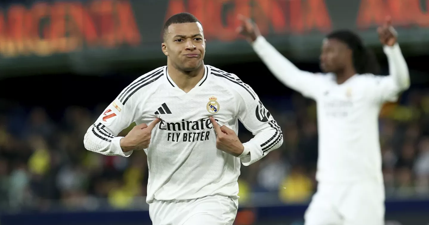 Mbappé scores twice to reach 31 goals for Madrid, bettering Ronaldo's debut season tally
