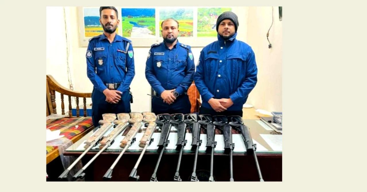 10 Indian air guns recovered from Sylhet’s Jaintapur