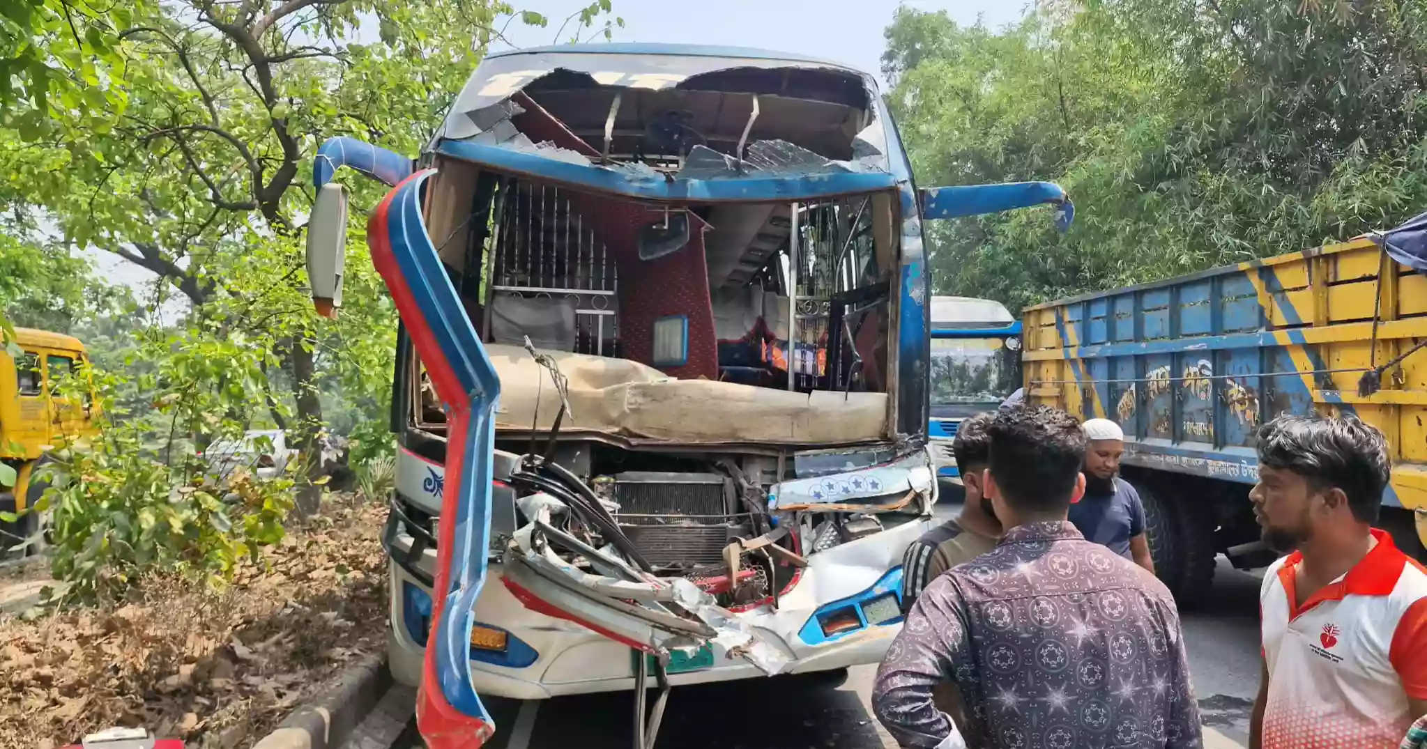 20 injured as bus crashes into sand-laden truck in Feni