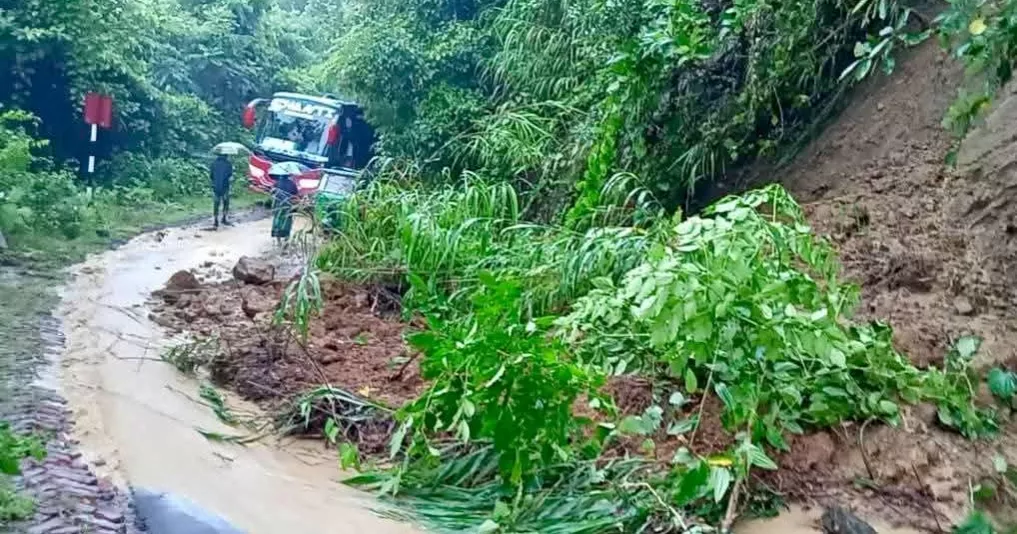 Landslide cuts off Khagrachhari as torrential rains batter road