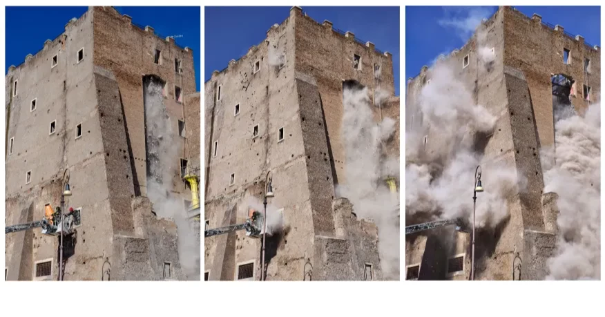 Worker dies after 11 hours trapped in partially collapsed Rome tower