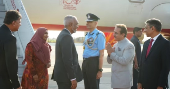 Maldivian President arrives in India seeking to repair strained ties