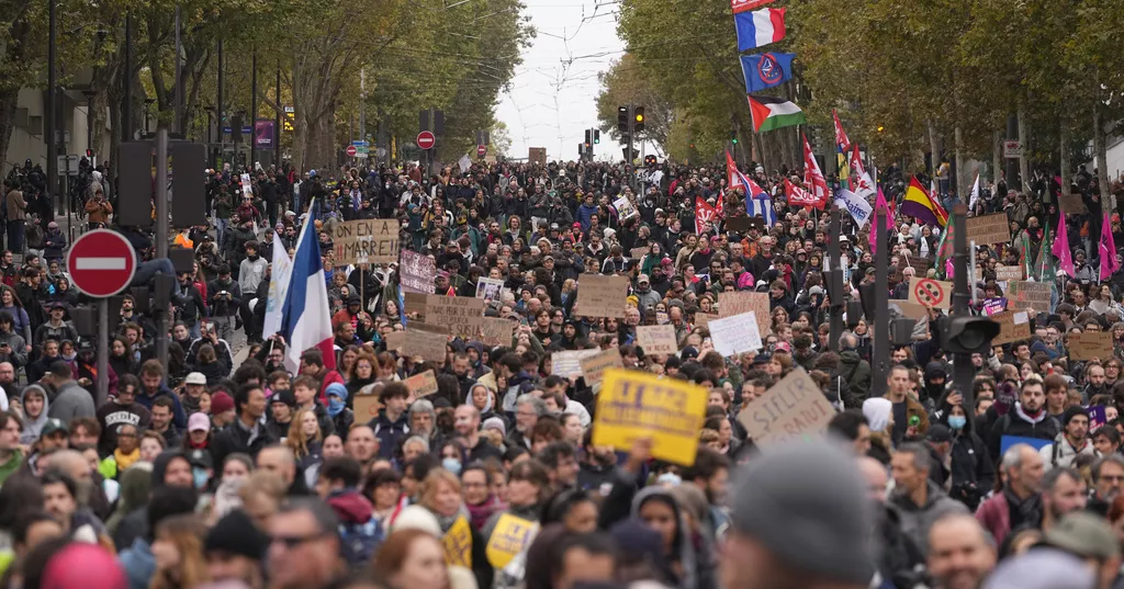 Thousands protest in France over education funding, living costs as police use tear gas