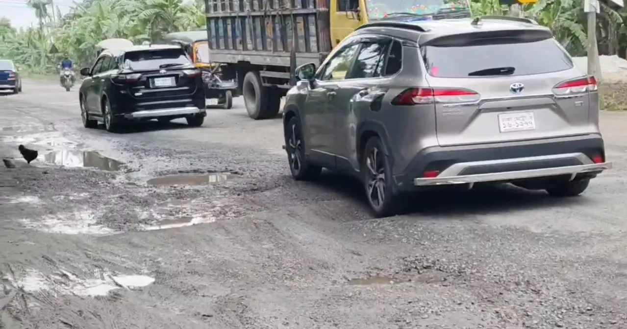 Eid exodus turns ordeal on crater-ridden Faridpur Highway