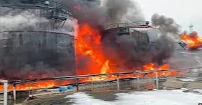 Ukrainian drone strike triggers major blaze at Russian oil facility near Sochi