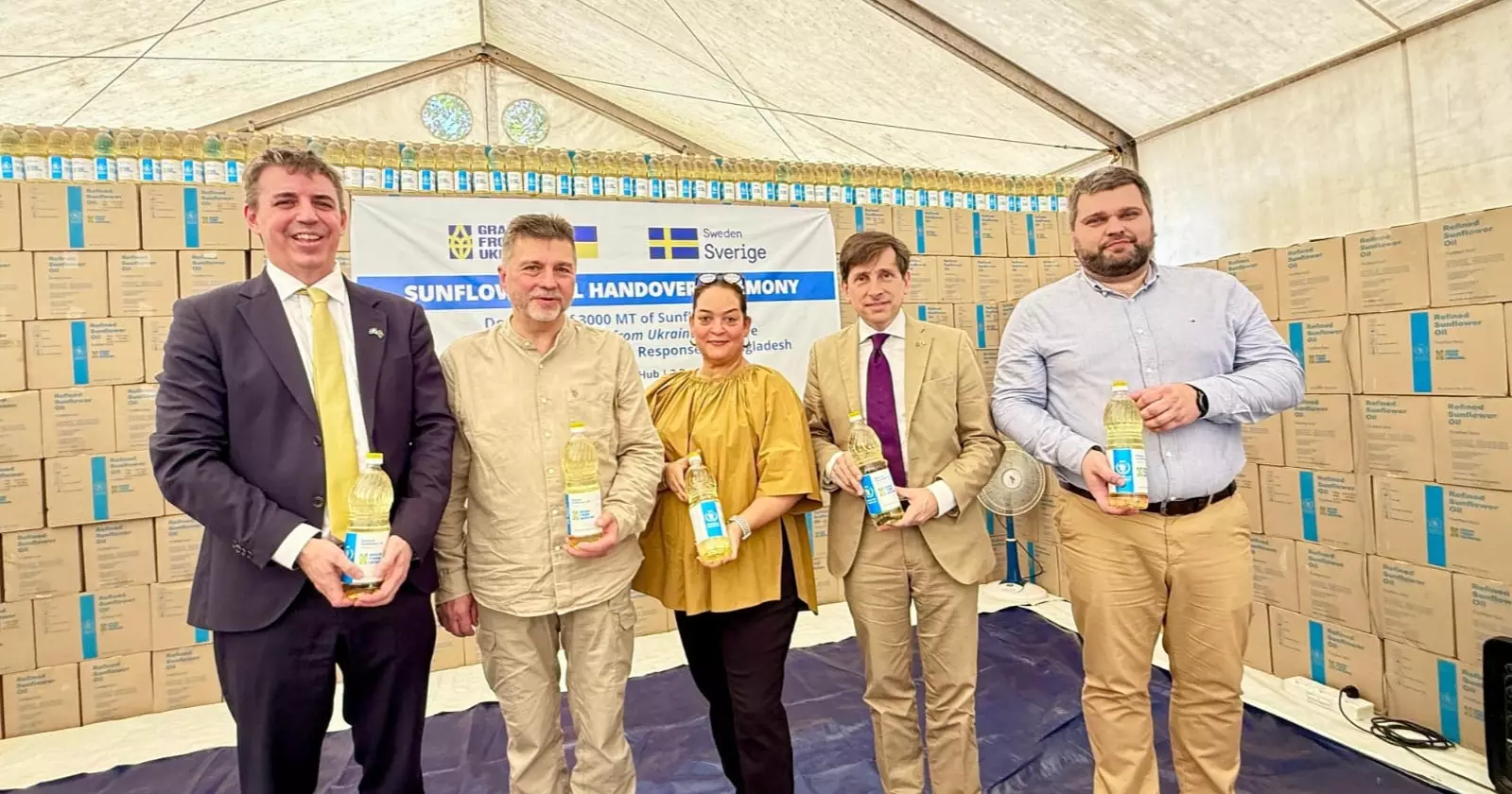 Swedish-funded Ukrainian sunflower oil reaches Rohingyas in Cox’s Bazar