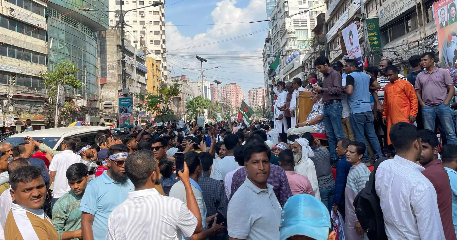 Thousands gather at Nayapaltan for BNP solidarity rally against Gaza massacre
