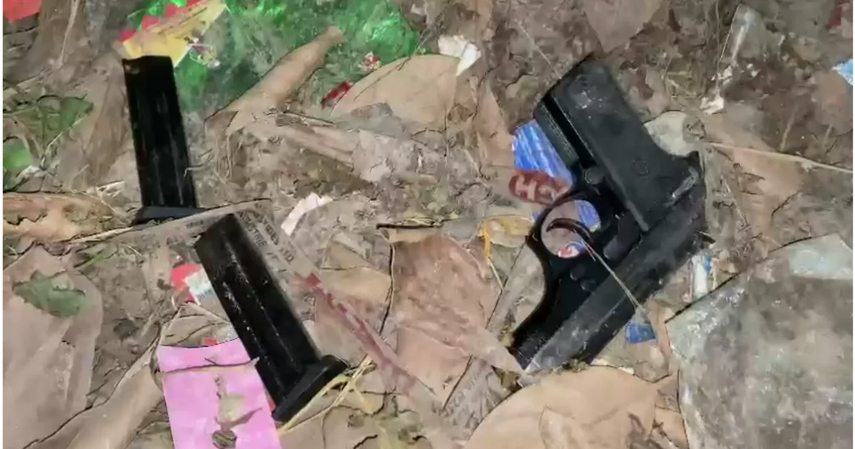 Abandoned foreign pistol with bullets recovered in Natore