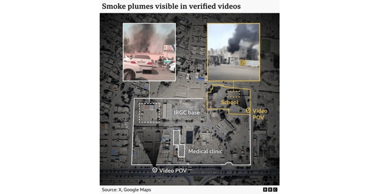 Satellite images show multiple strikes near Iran school