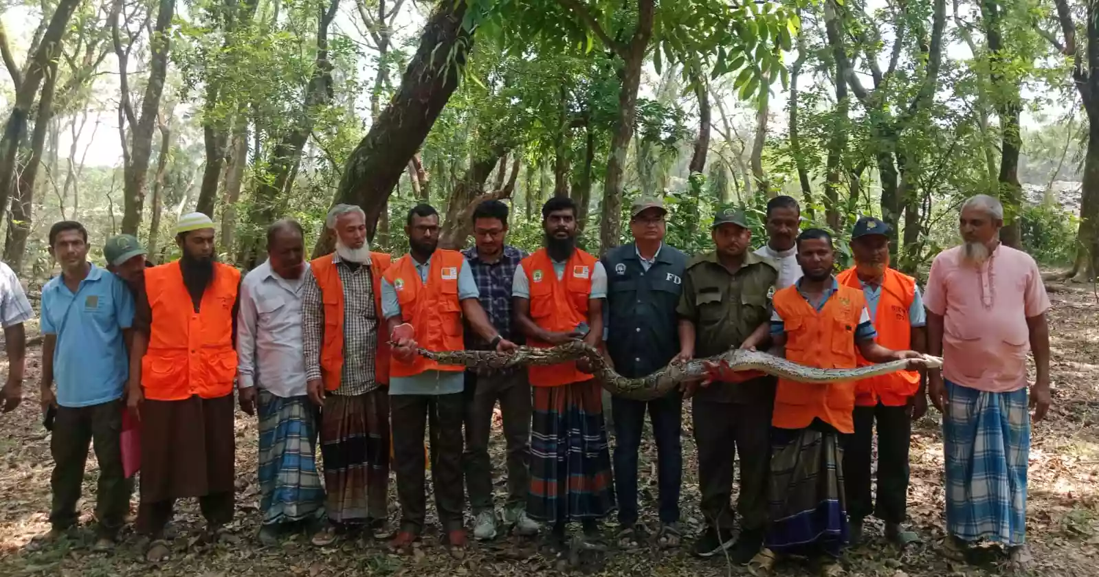 VTRT rescues 10-foot python from Bagerhat, releases it into Sundarbans