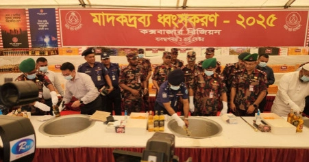 BGB destroys seized drugs worth Tk 1,322 crore in Cox’s Bazar