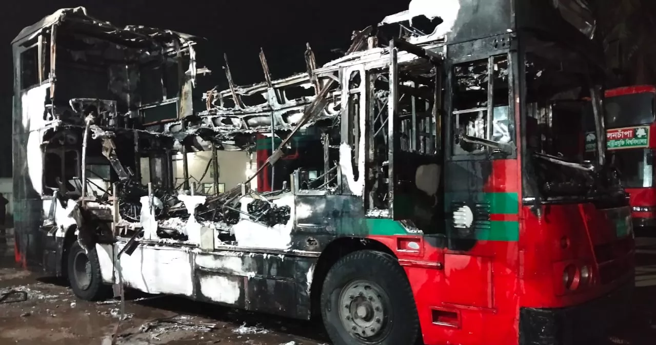 3 buses damaged in Noakhali bus depot fire