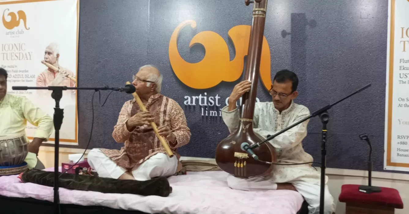 Ustad Azizul Islam’s flute enchants audience at Artist Club’s first classical music evening