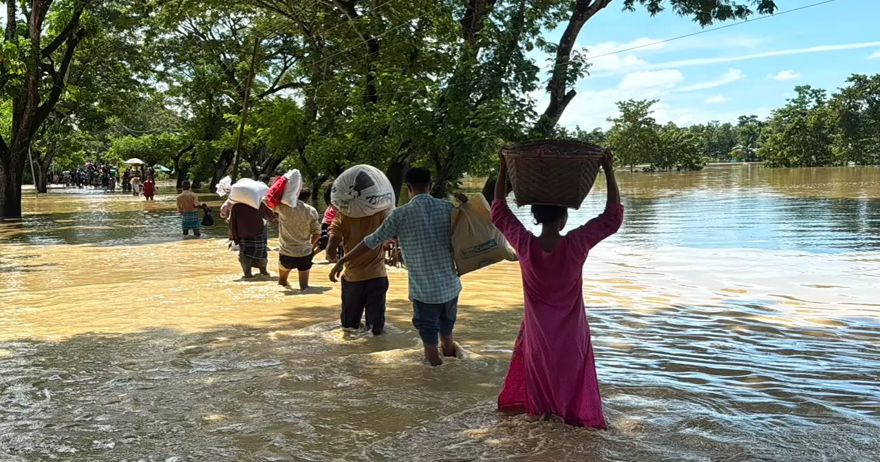 Flashflood hits Khagrachhari after torrential rain; many families stranded