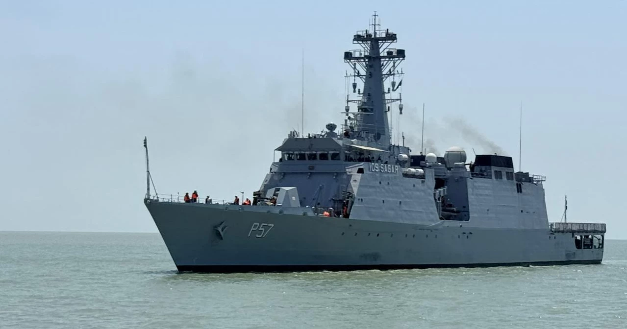  Indian Navy ship IOS Sagar docks in Chattogram