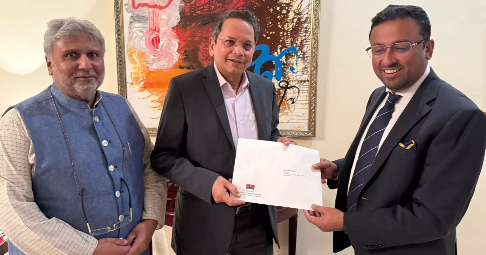 Adviser Kobir hands over PM's letter addressed to BJP National President