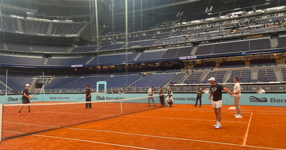 Nadal trains at Bernabéu as Madrid Open sets up practice court inside stadium