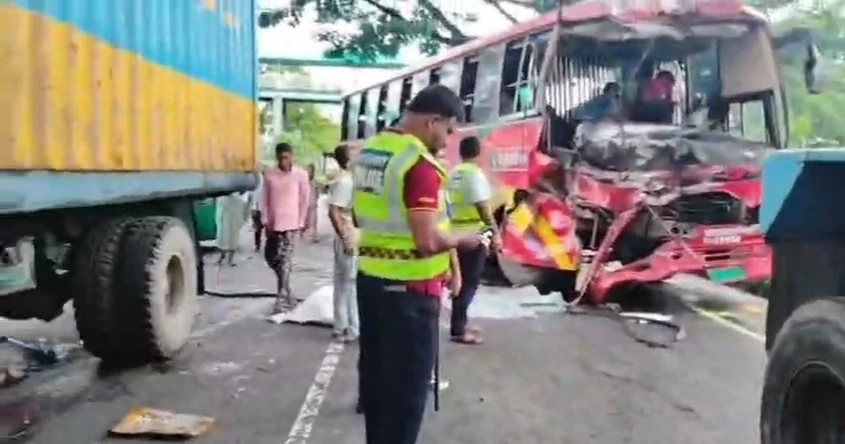 Bus, covered van drivers, helper killed in Feni highway collision