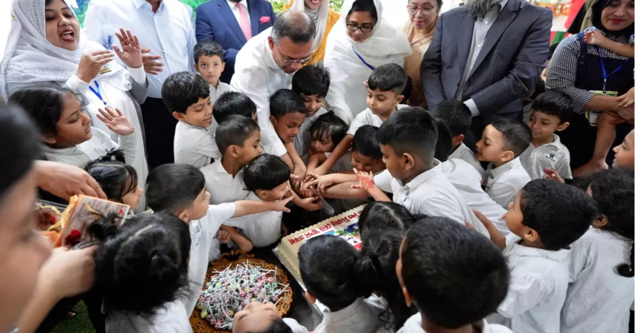 PM shares joyful moments with children at Bhumi Bhaban day-care centre