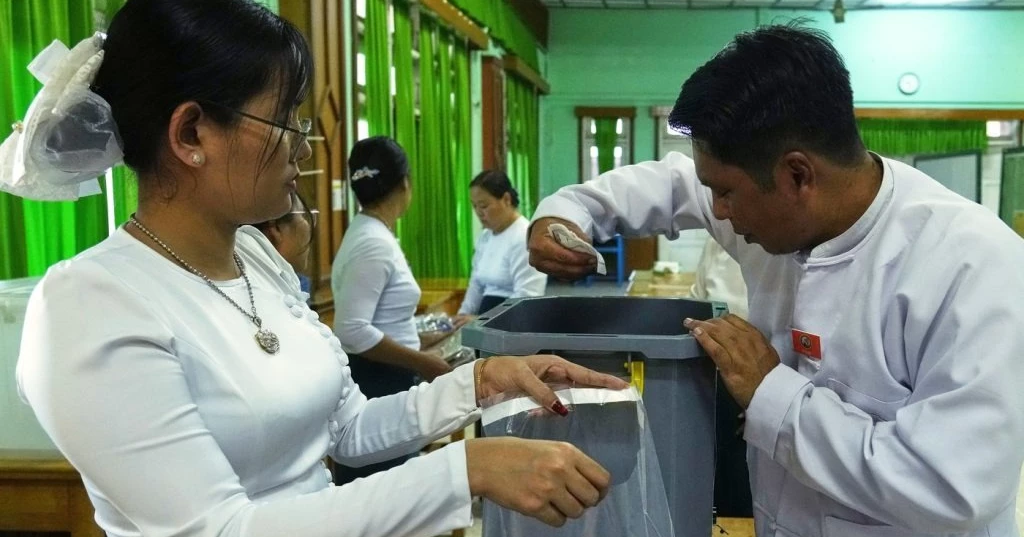 Myanmar's military-backed party claims strong lead in election's first phase