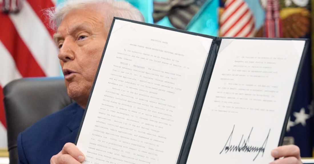 Trump signs executive order backing US-led deal for TikTok ownership