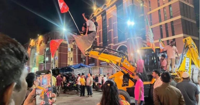 Tension in Kolkata as bulldozer vandalism reported after BJP's victory
