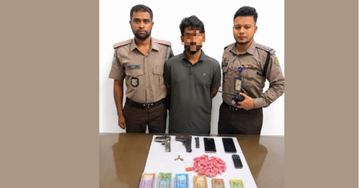 Listed criminal held with foreign pistol, yaba in Dhaka’s Banani